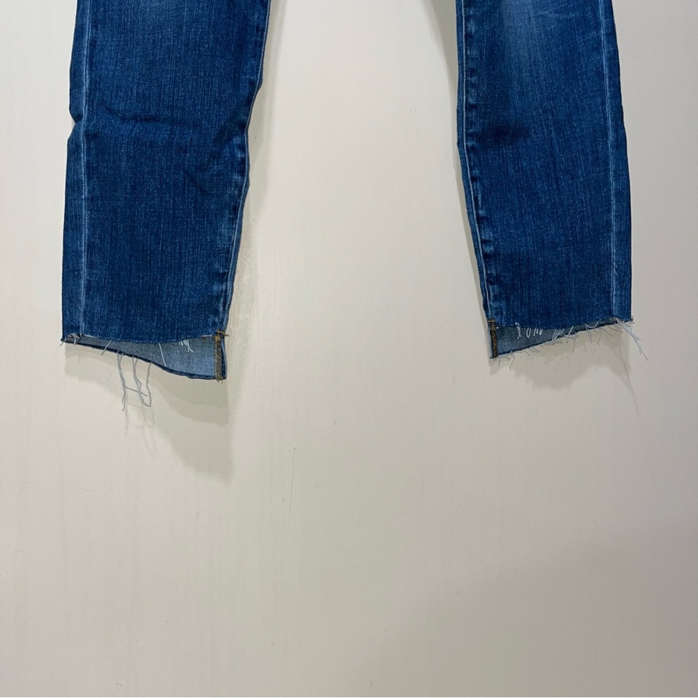 Frame Denim Raw Hem Cropped Dark Blue Jeans - Picture 3 of 9